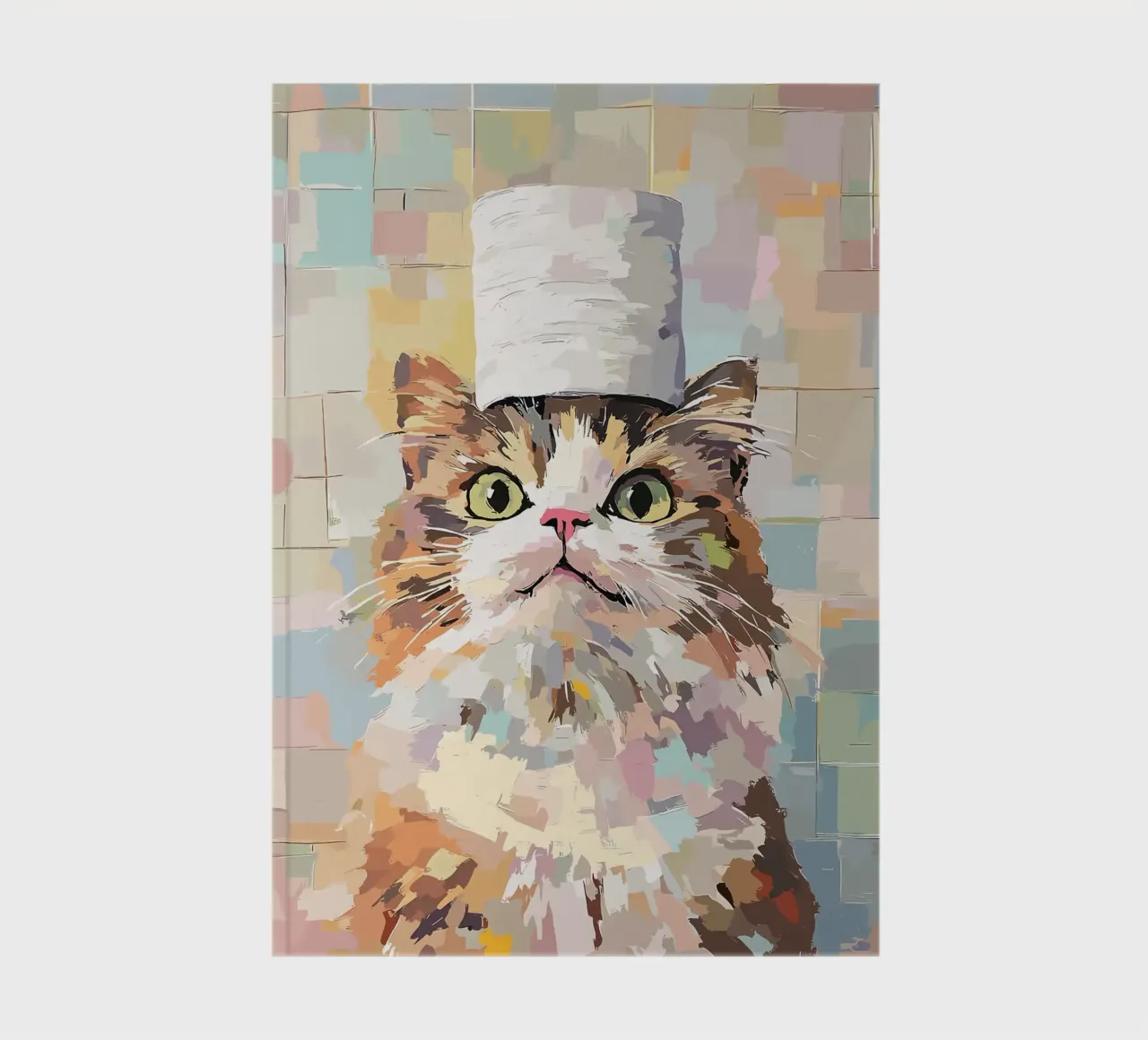 Cat with Hat Painting notebook by JoyWalkerShop
