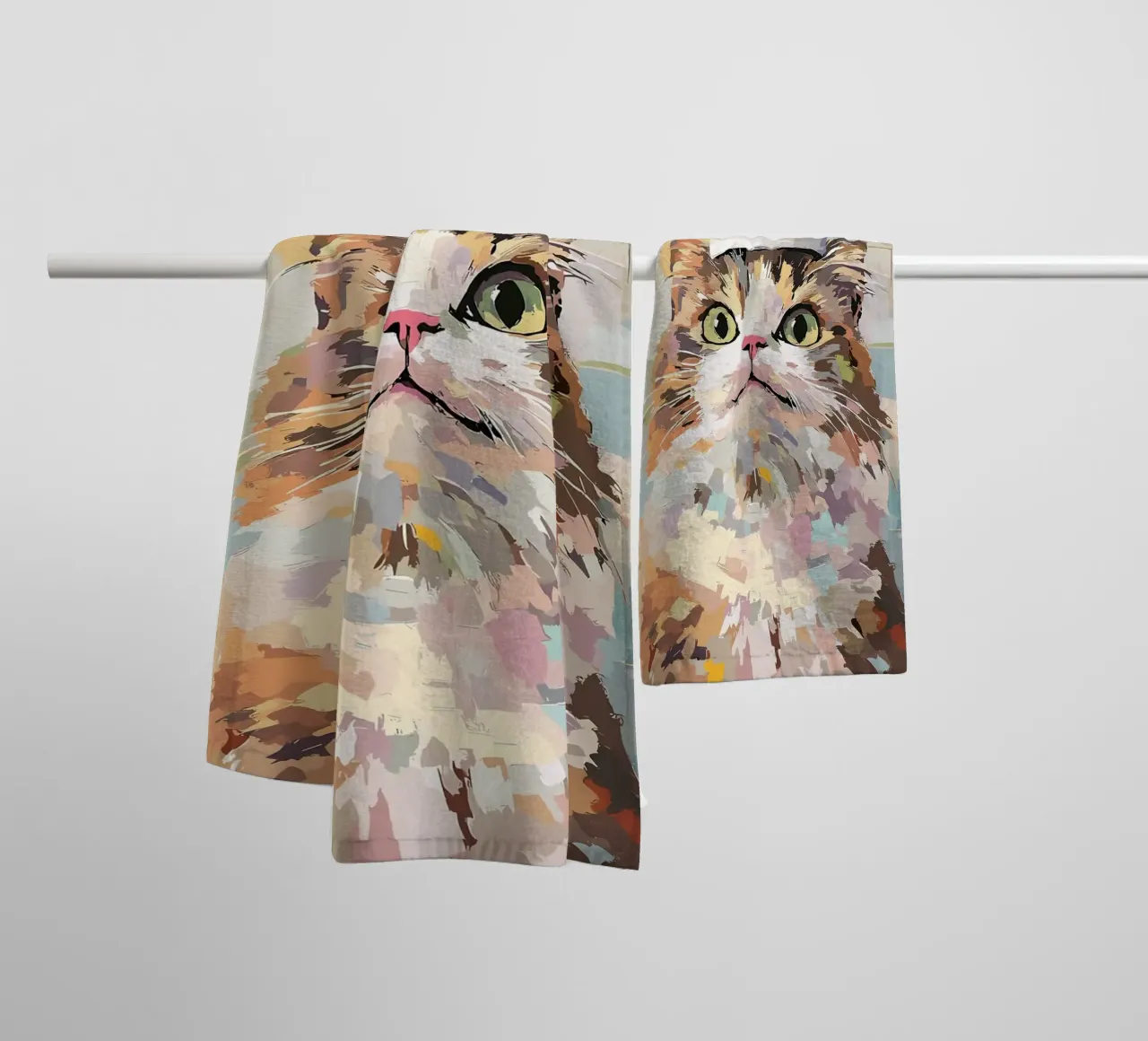 Peinture d'un chat avec un chapeau serviette de bain de JoyWalkerShop