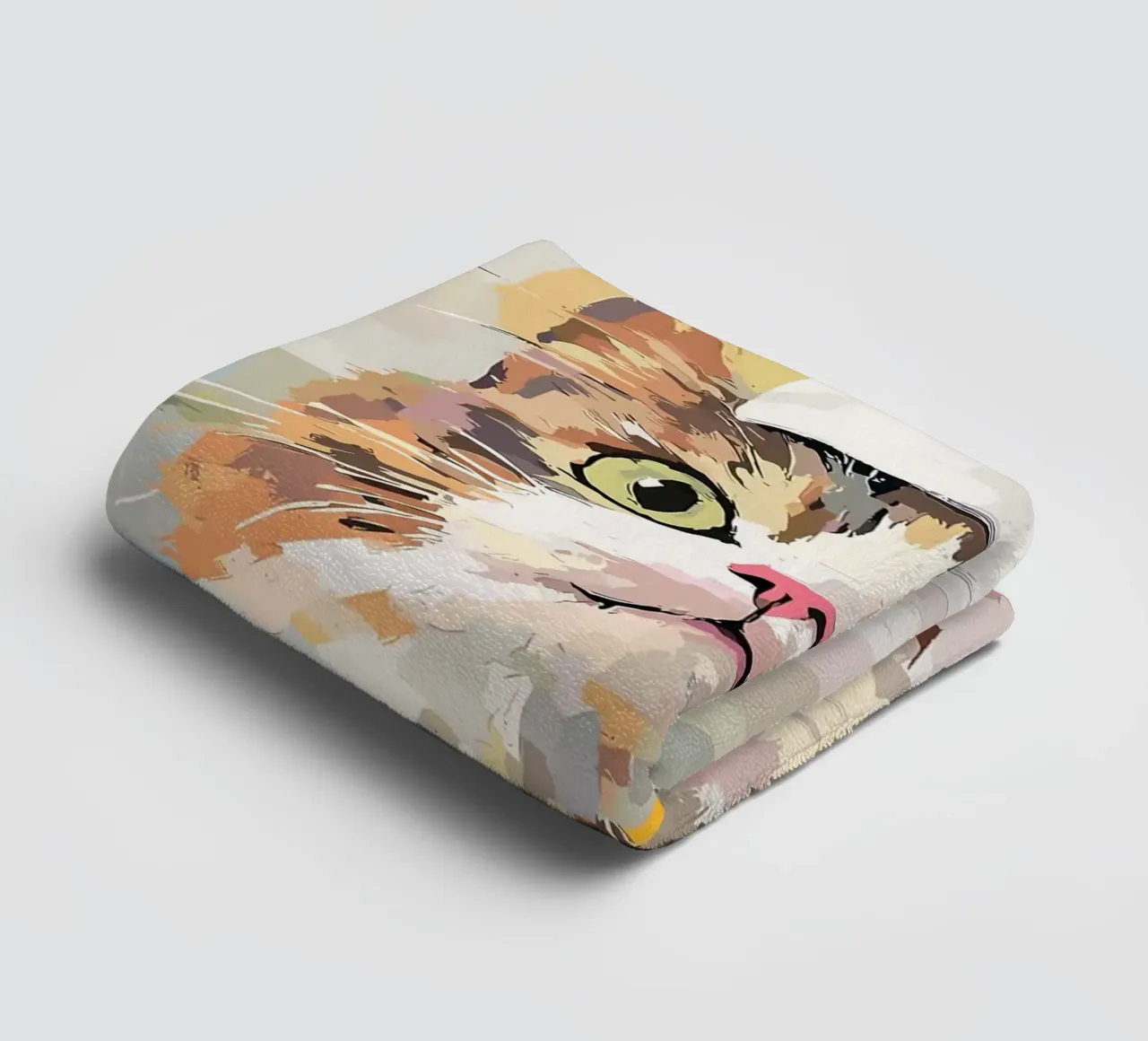 Peinture d'un chat avec un chapeau serviette de bain de JoyWalkerShop