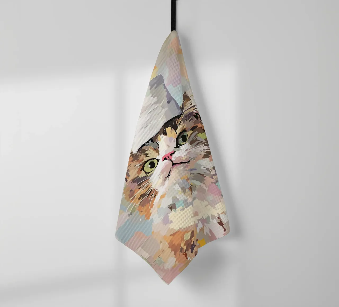 Peinture d'un chat avec un chapeau torchon de JoyWalkerShop