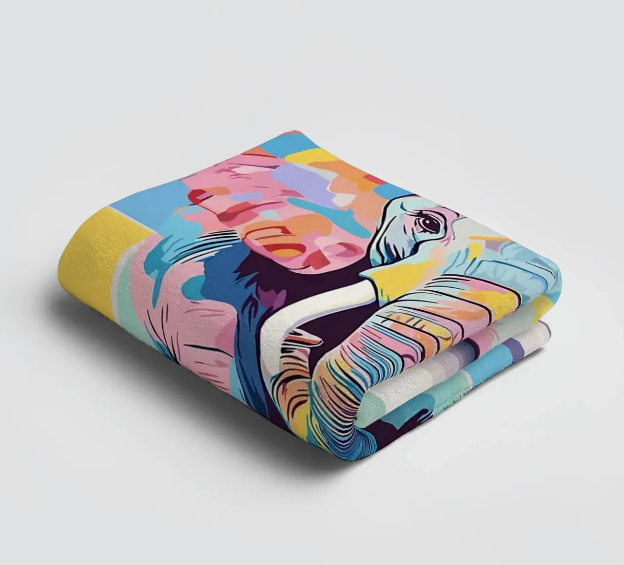 Kleurrijke olifant met wc-papierrol badhanddoek van JoyWalkerShop