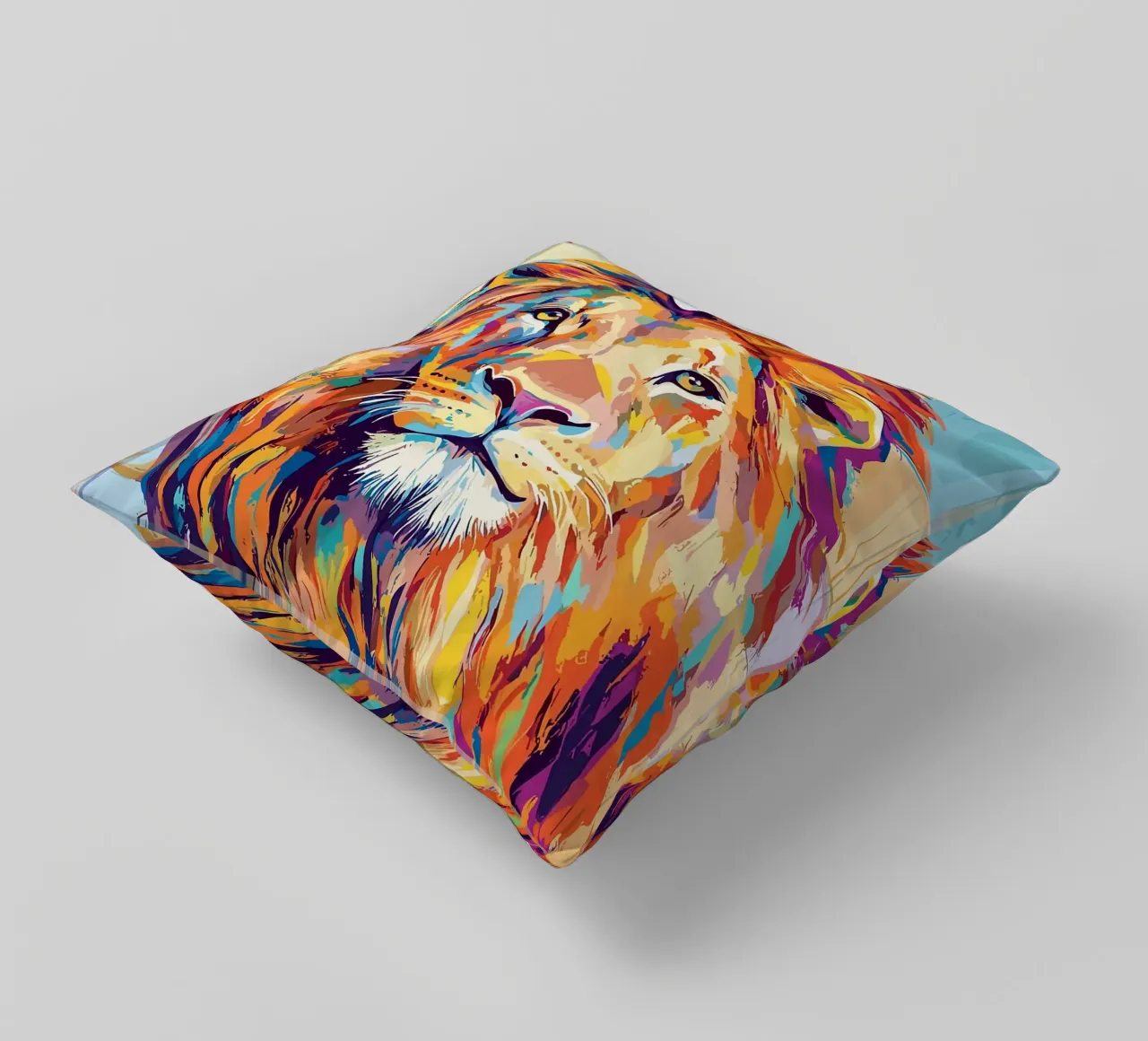 Leone colorato con rotolo di carta igienica cuscino da JoyWalkerShop