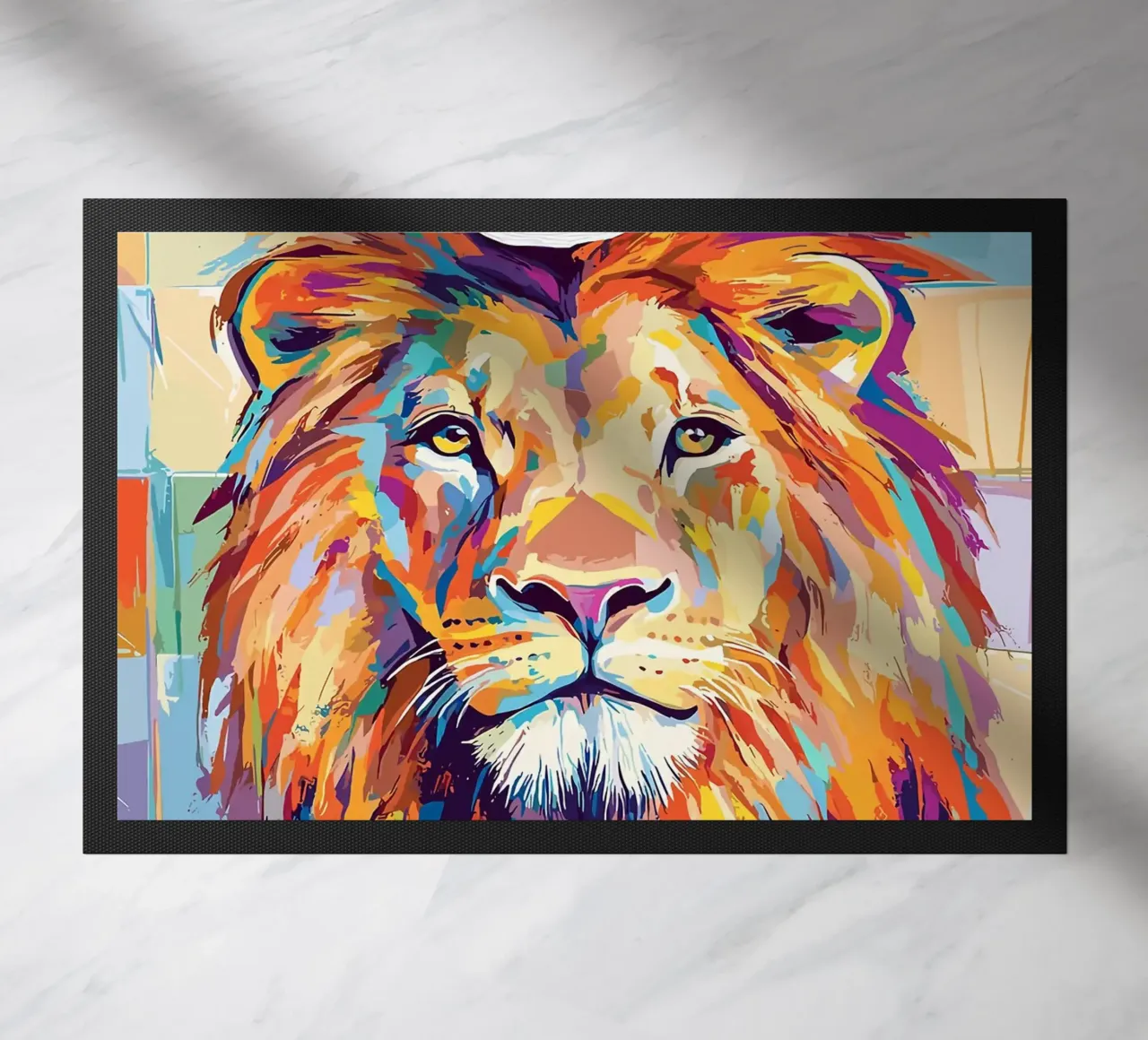 Leone colorato con rotolo di carta igienica zerbino da JoyWalkerShop