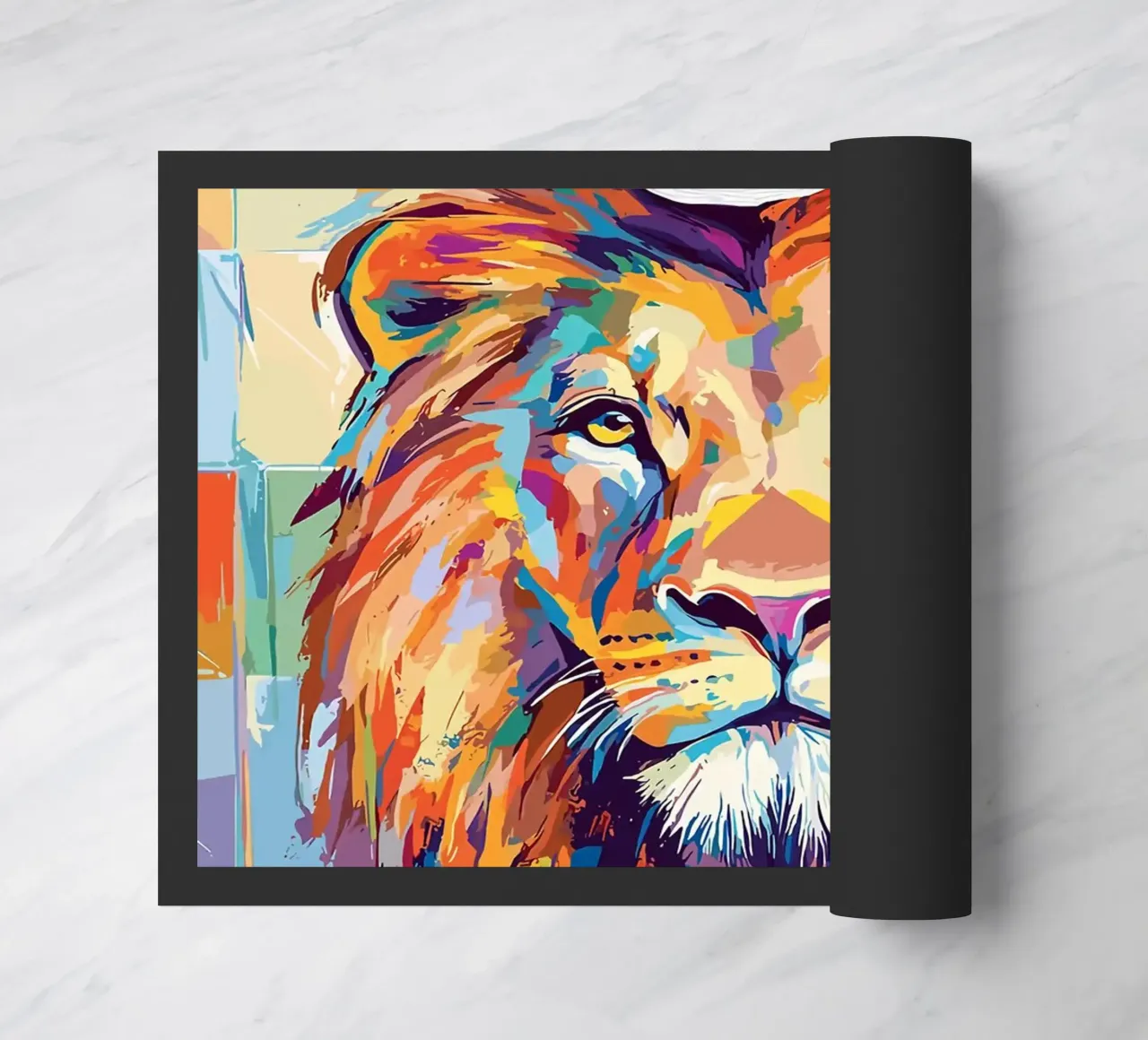 Leone colorato con rotolo di carta igienica zerbino da JoyWalkerShop