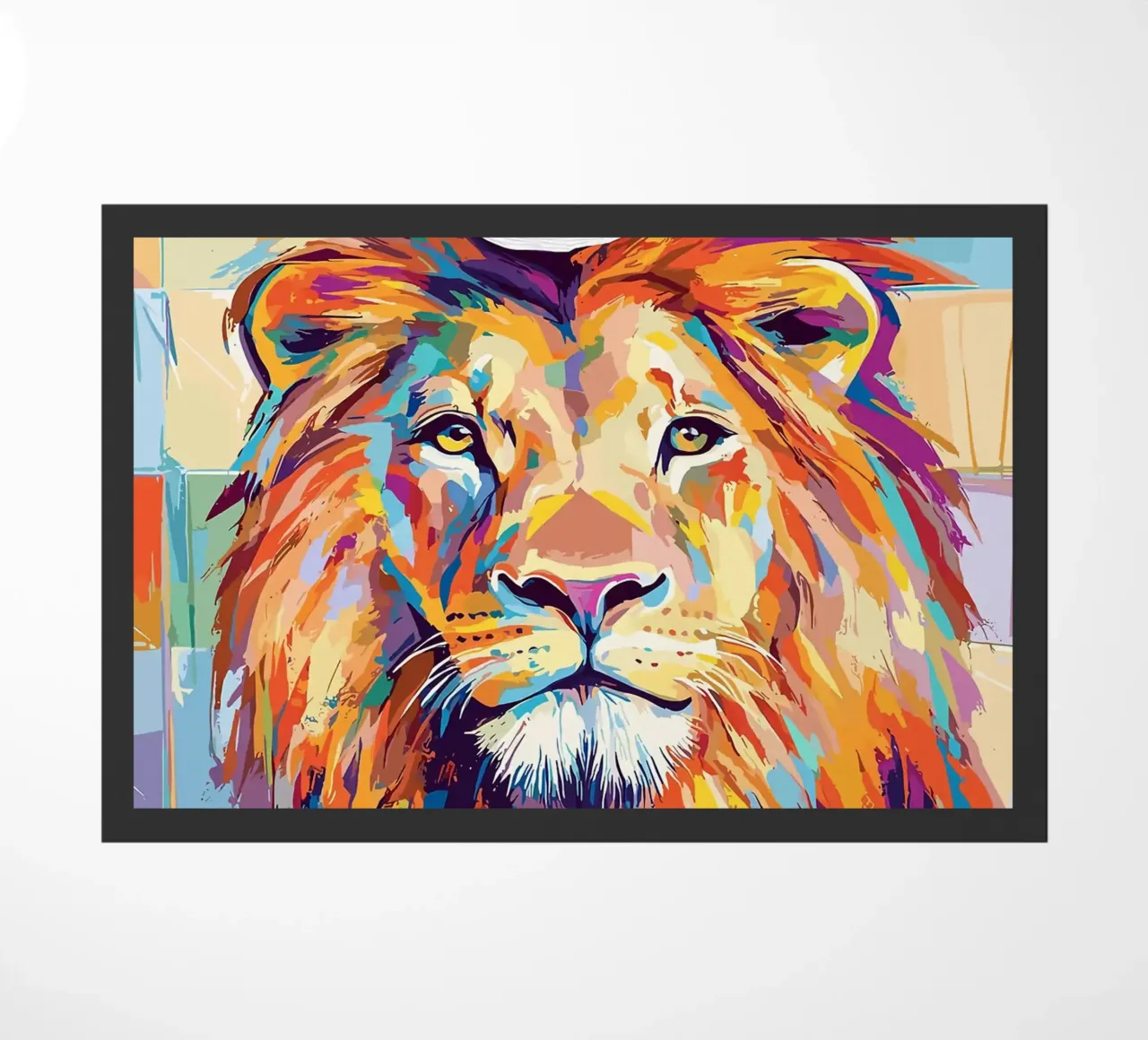 Leone colorato con rotolo di carta igienica zerbino da JoyWalkerShop