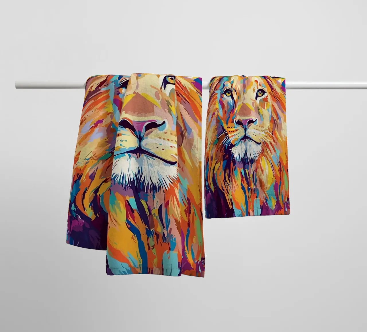 Leone colorato con rotolo di carta igienica asciugamano da bagno da JoyWalkerShop