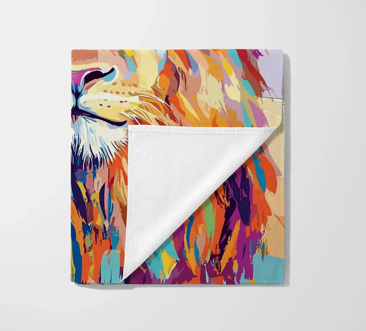 Leone colorato con rotolo di carta igienica telo mare da JoyWalkerShop