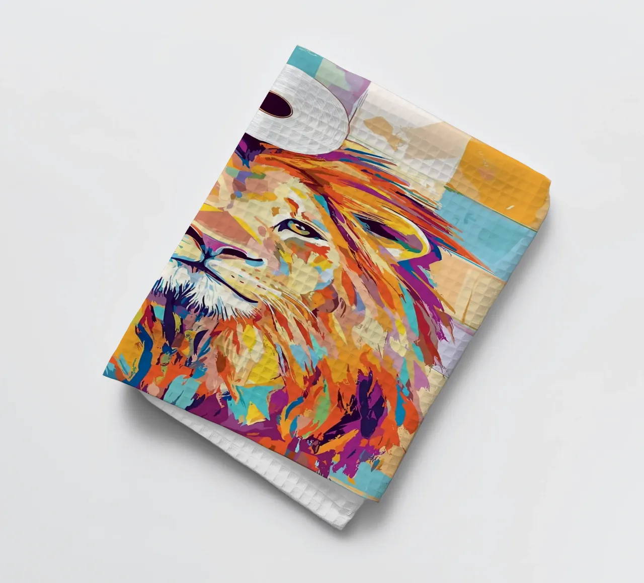 Leone colorato con rotolo di carta igienica canovaccio da cucina da JoyWalkerShop