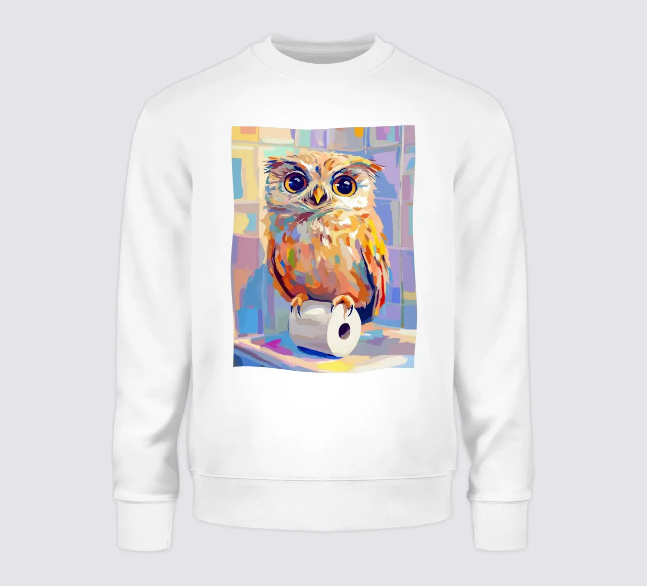 Gufo colorato su rotolo di carta igienica felpa da JoyWalkerShop