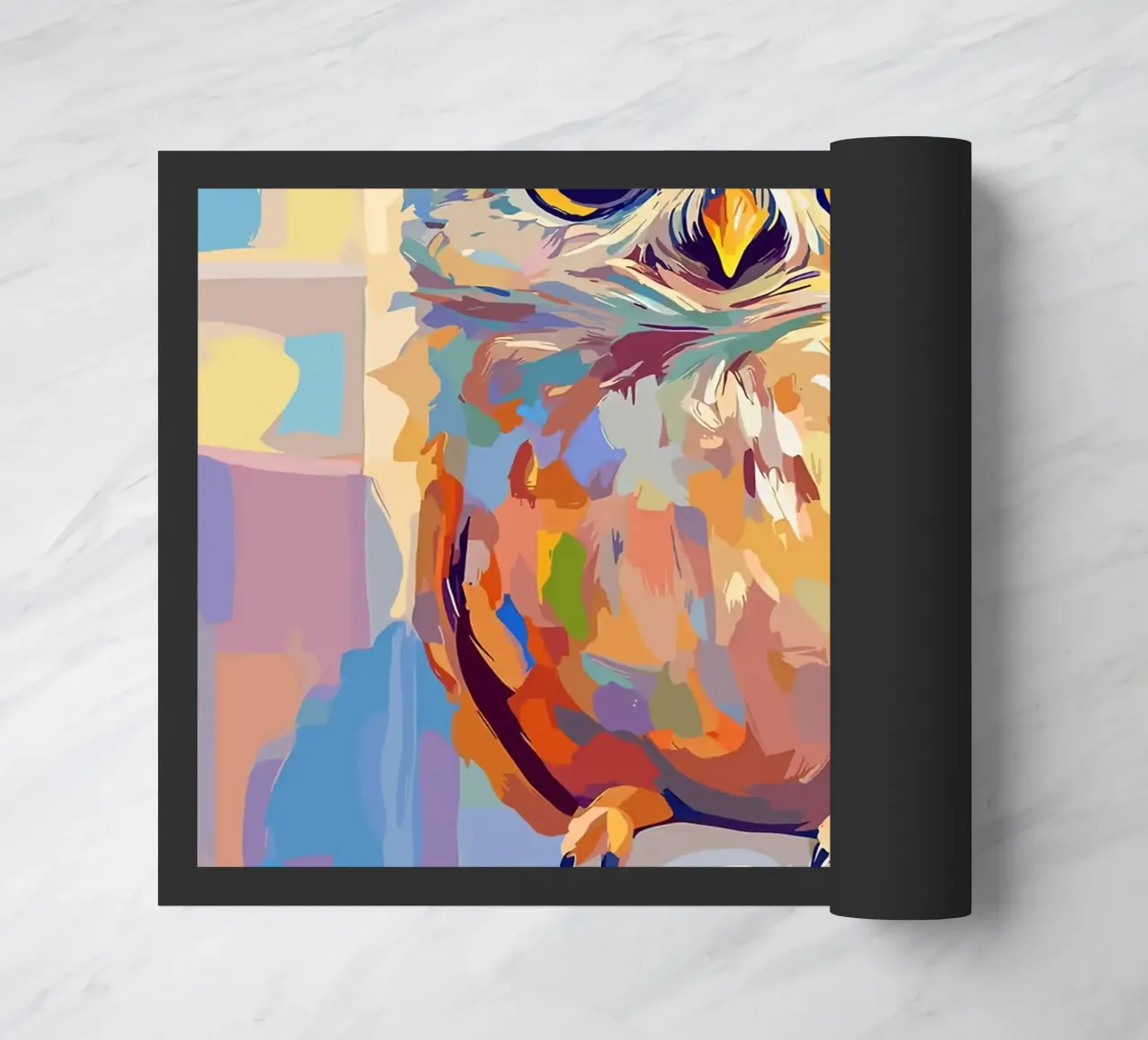 Gufo colorato su rotolo di carta igienica zerbino da JoyWalkerShop