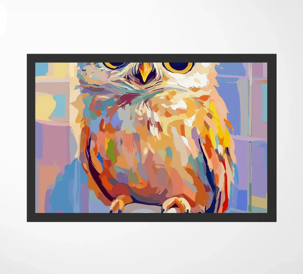 Gufo colorato su rotolo di carta igienica zerbino da JoyWalkerShop