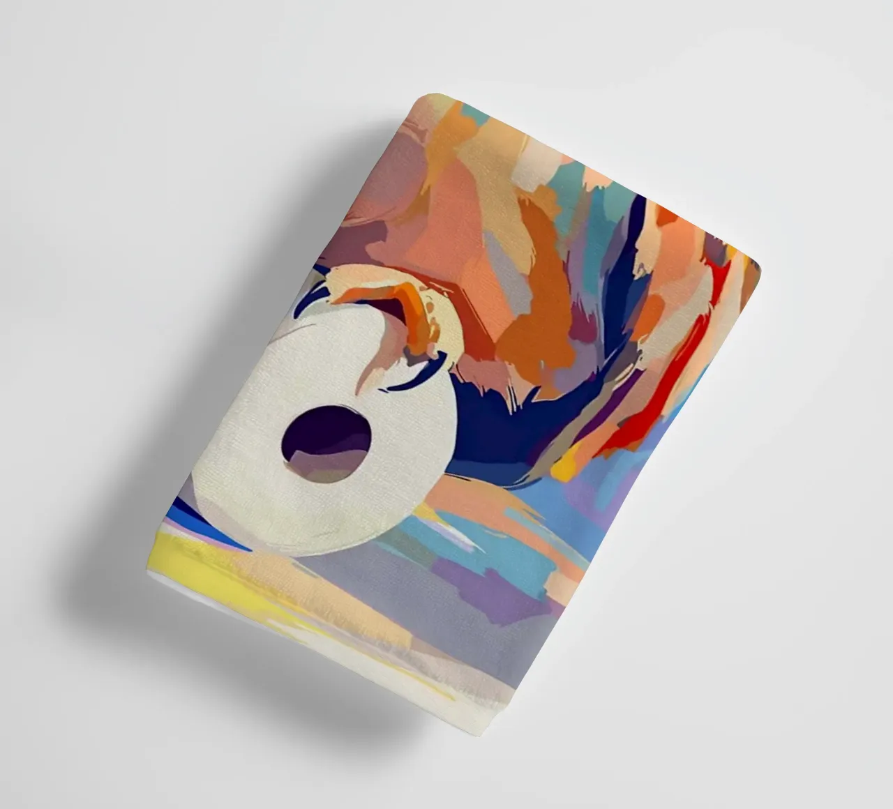 Kleurrijke uil op wc-papierrol badhanddoek van JoyWalkerShop