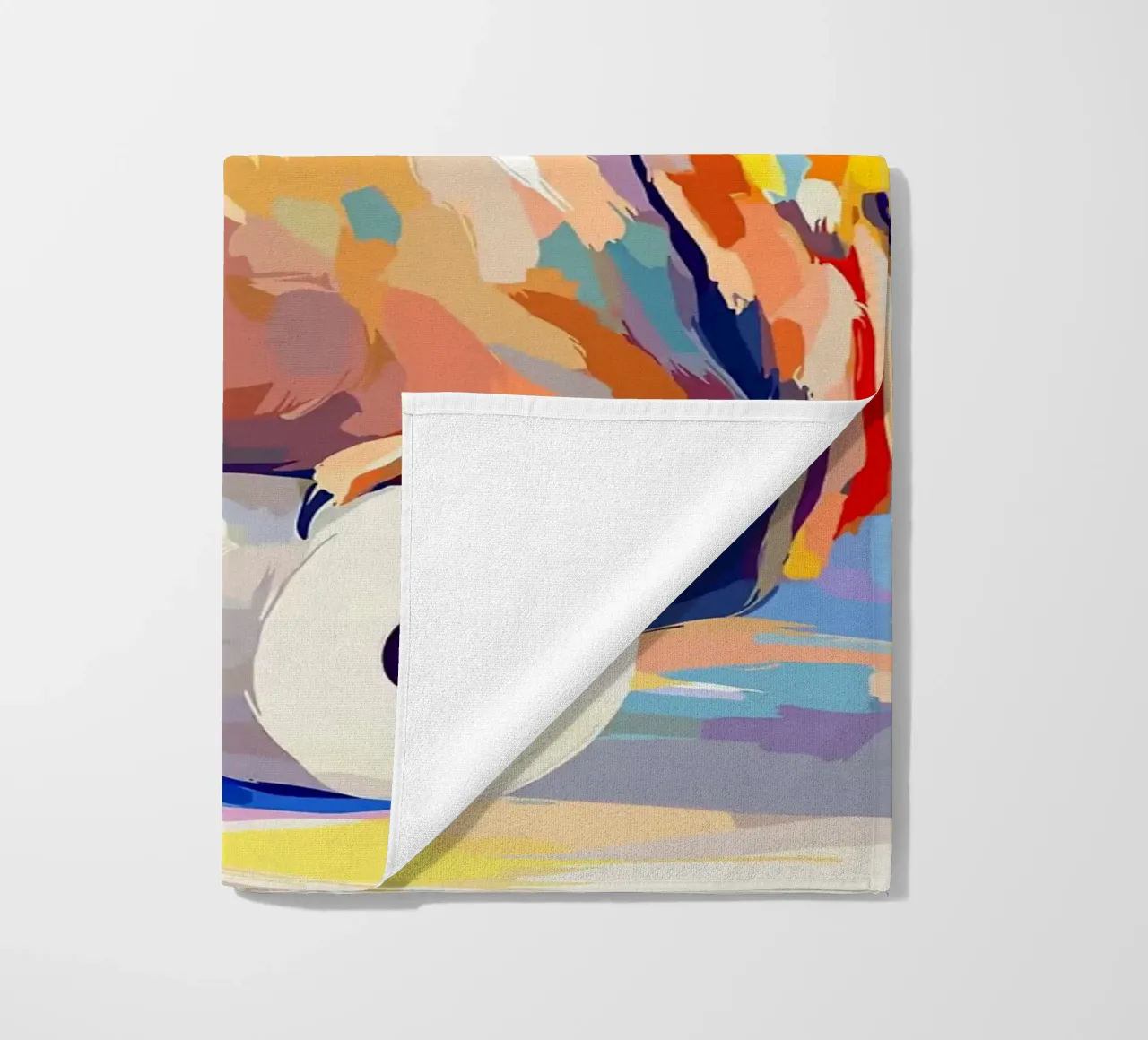 Gufo colorato su rotolo di carta igienica telo mare da JoyWalkerShop