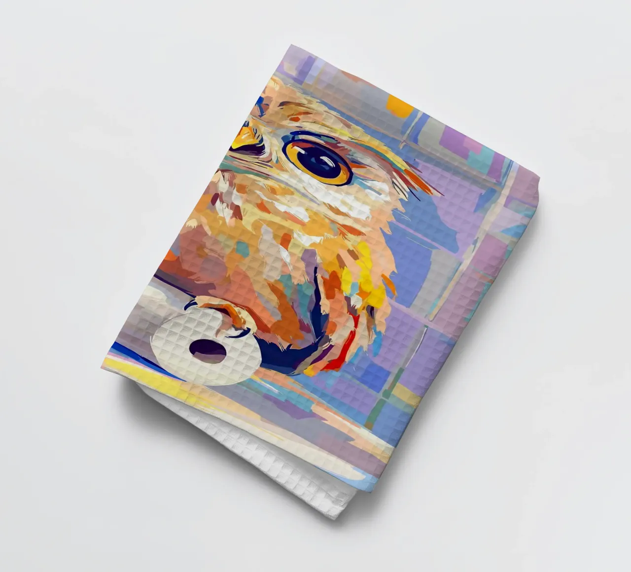 Gufo colorato su rotolo di carta igienica canovaccio da cucina da JoyWalkerShop