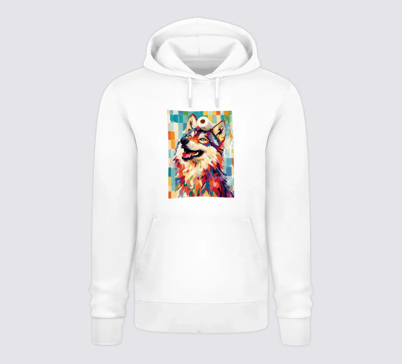 Lupo colorato con rotolo di carta igienica felpa con cappuccio da JoyWalkerShop