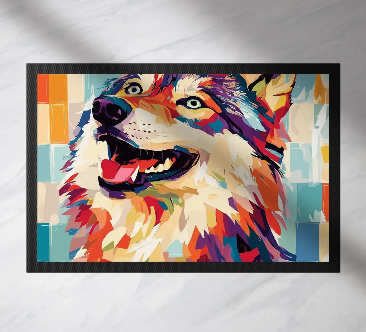 Lupo colorato con rotolo di carta igienica zerbino da JoyWalkerShop