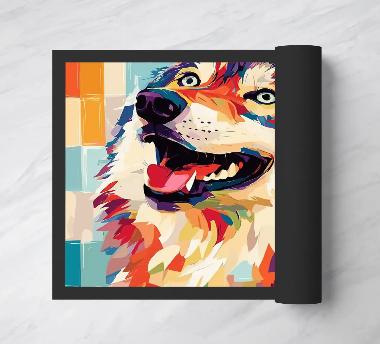 Lupo colorato con rotolo di carta igienica zerbino da JoyWalkerShop