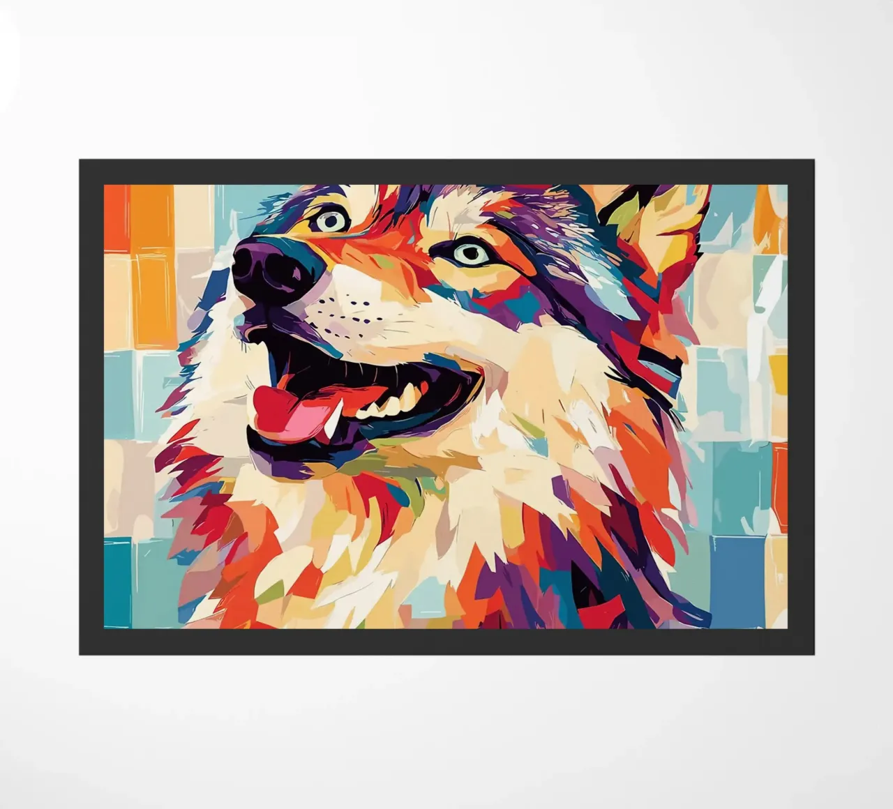 Lupo colorato con rotolo di carta igienica zerbino da JoyWalkerShop
