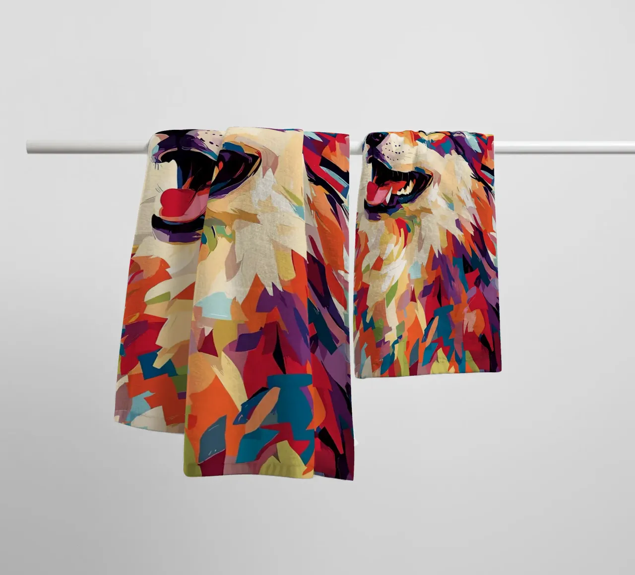 Lupo colorato con rotolo di carta igienica asciugamano da bagno da JoyWalkerShop