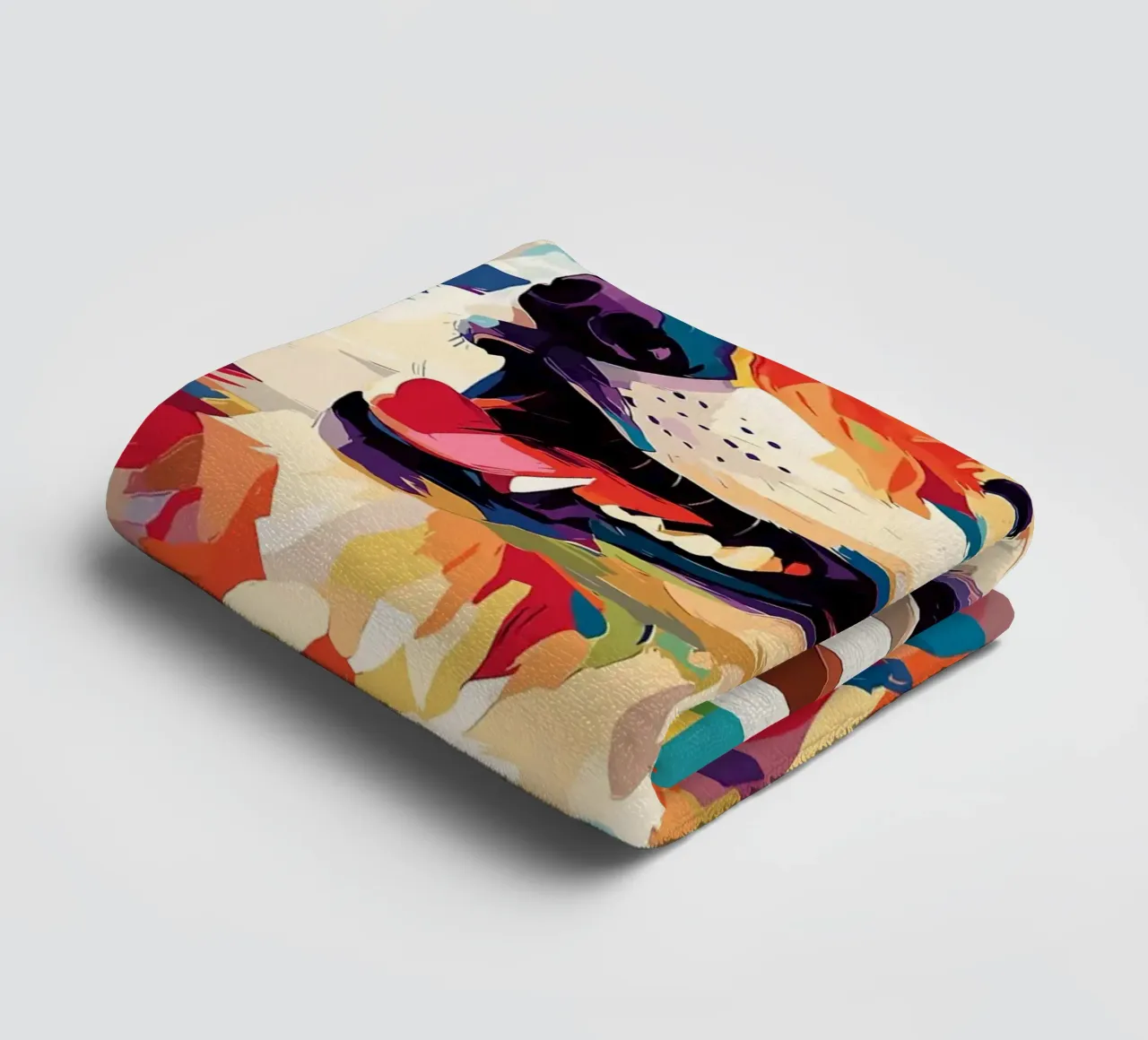 Lupo colorato con rotolo di carta igienica asciugamano da bagno da JoyWalkerShop