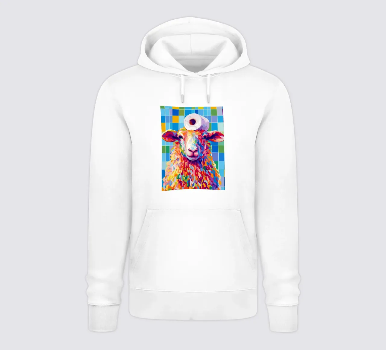 Pecora colorata con cappello di carta igienica felpa con cappuccio da JoyWalkerShop