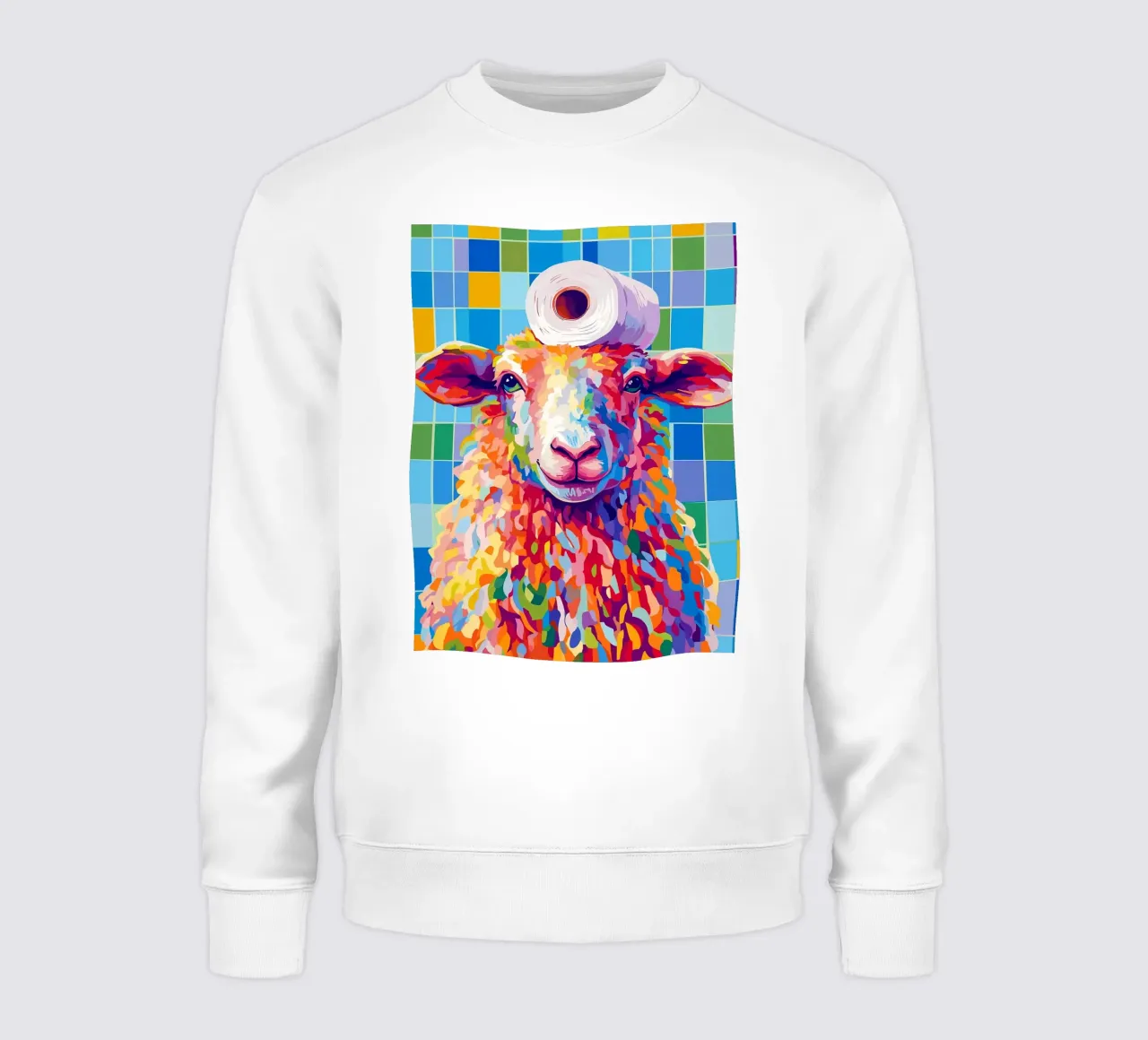 Pecora colorata con cappello di carta igienica felpa da JoyWalkerShop