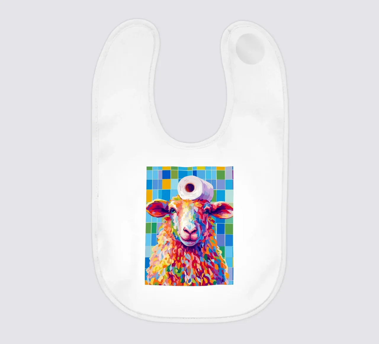 Pecora colorata con cappello di carta igienica bavaglino da JoyWalkerShop