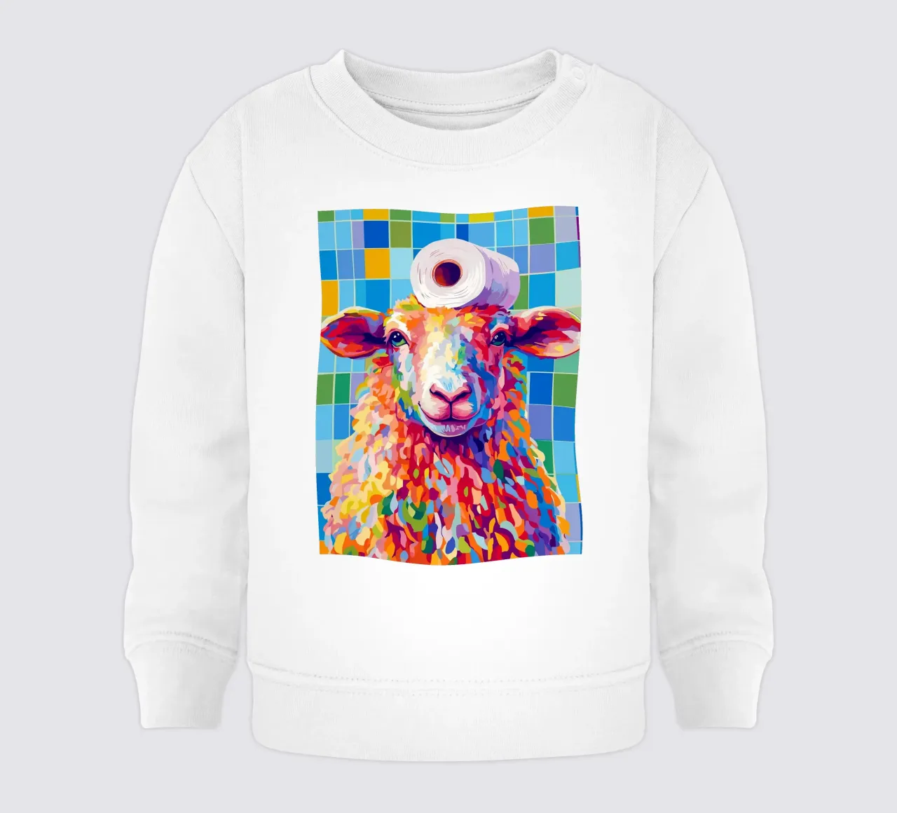 Pecora colorata con cappello di carta igienica felpa neonato da JoyWalkerShop