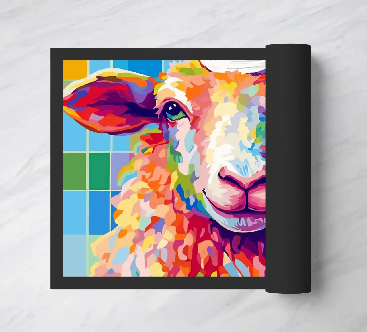 Pecora colorata con cappello di carta igienica zerbino da JoyWalkerShop