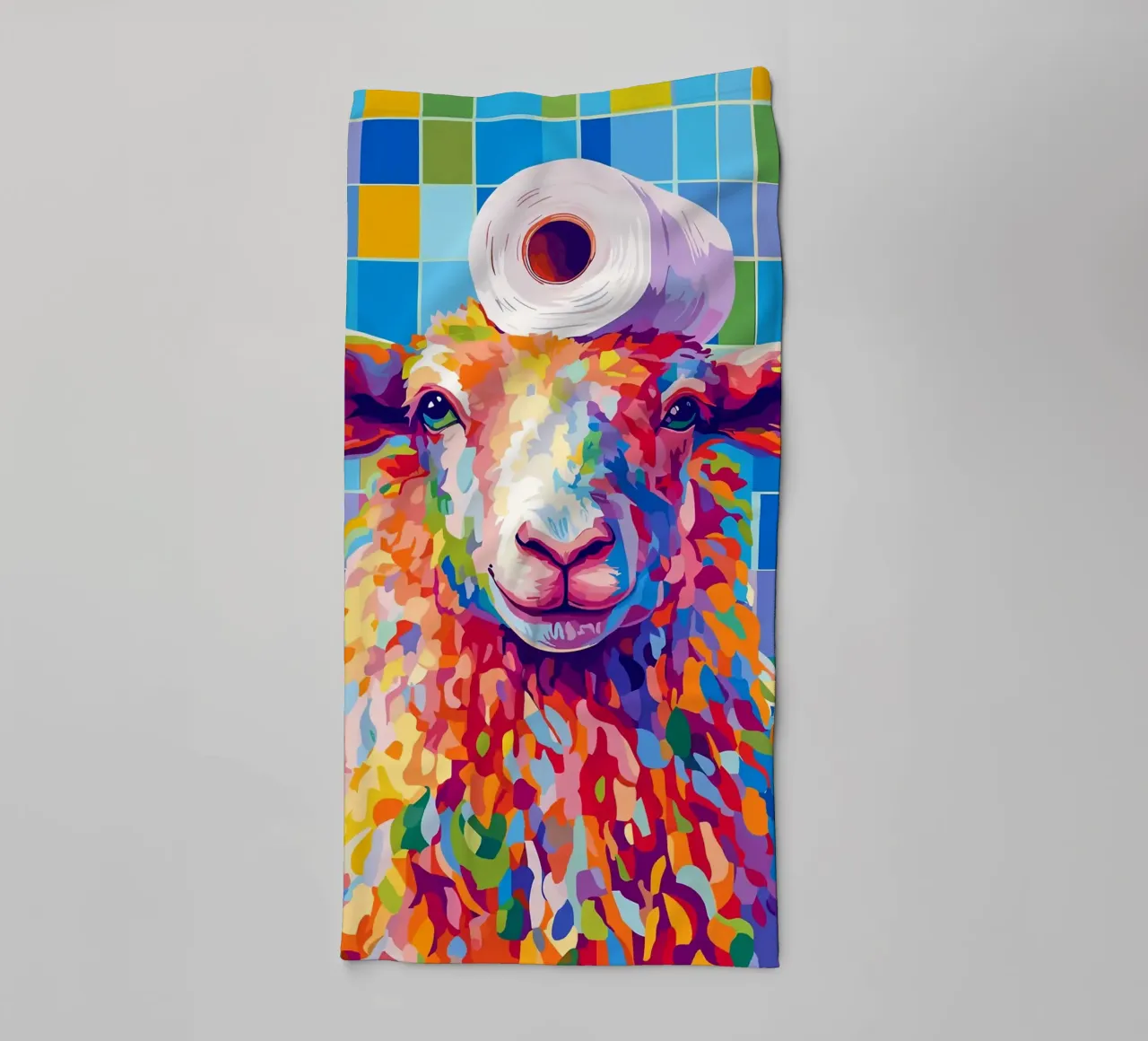 Pecora colorata con cappello di carta igienica asciugamano da bagno da JoyWalkerShop