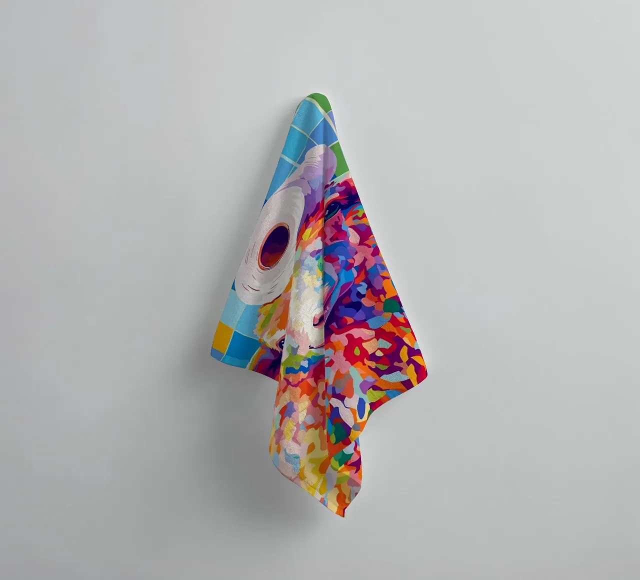 Pecora colorata con cappello di carta igienica asciugamano da bagno da JoyWalkerShop
