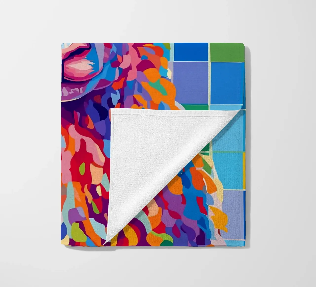 Pecora colorata con cappello di carta igienica telo mare da JoyWalkerShop