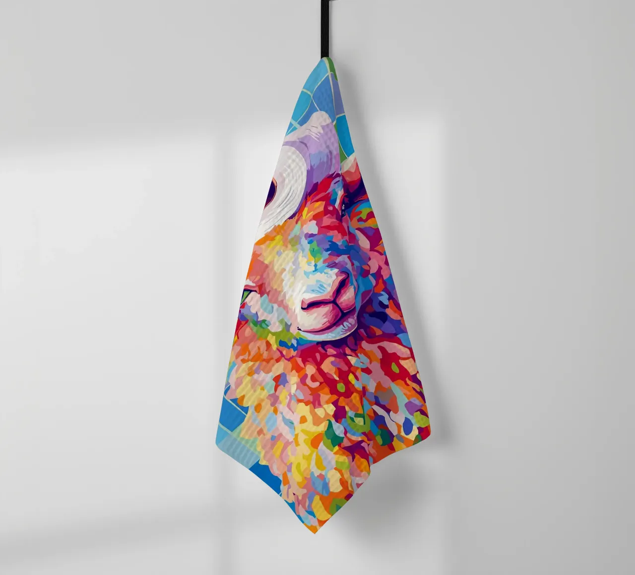 Pecora colorata con cappello di carta igienica canovaccio da cucina da JoyWalkerShop