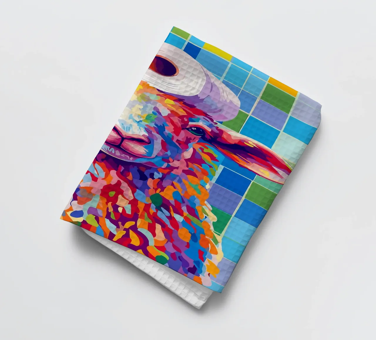 Pecora colorata con cappello di carta igienica canovaccio da cucina da JoyWalkerShop