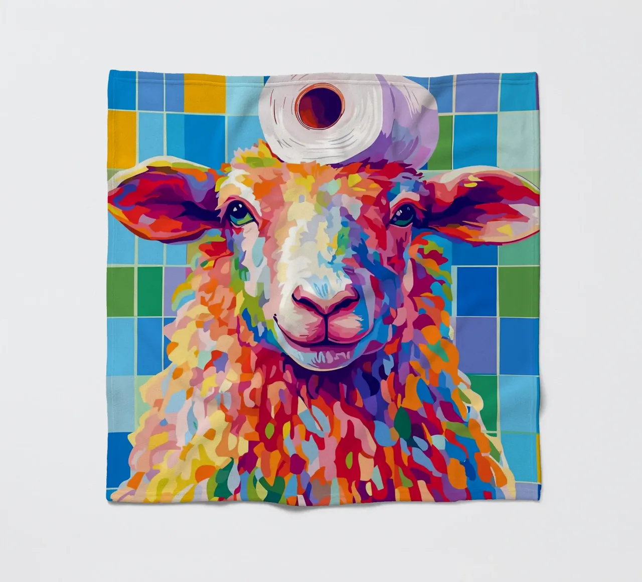Pecora colorata con cappello di carta igienica coperta in pile da JoyWalkerShop
