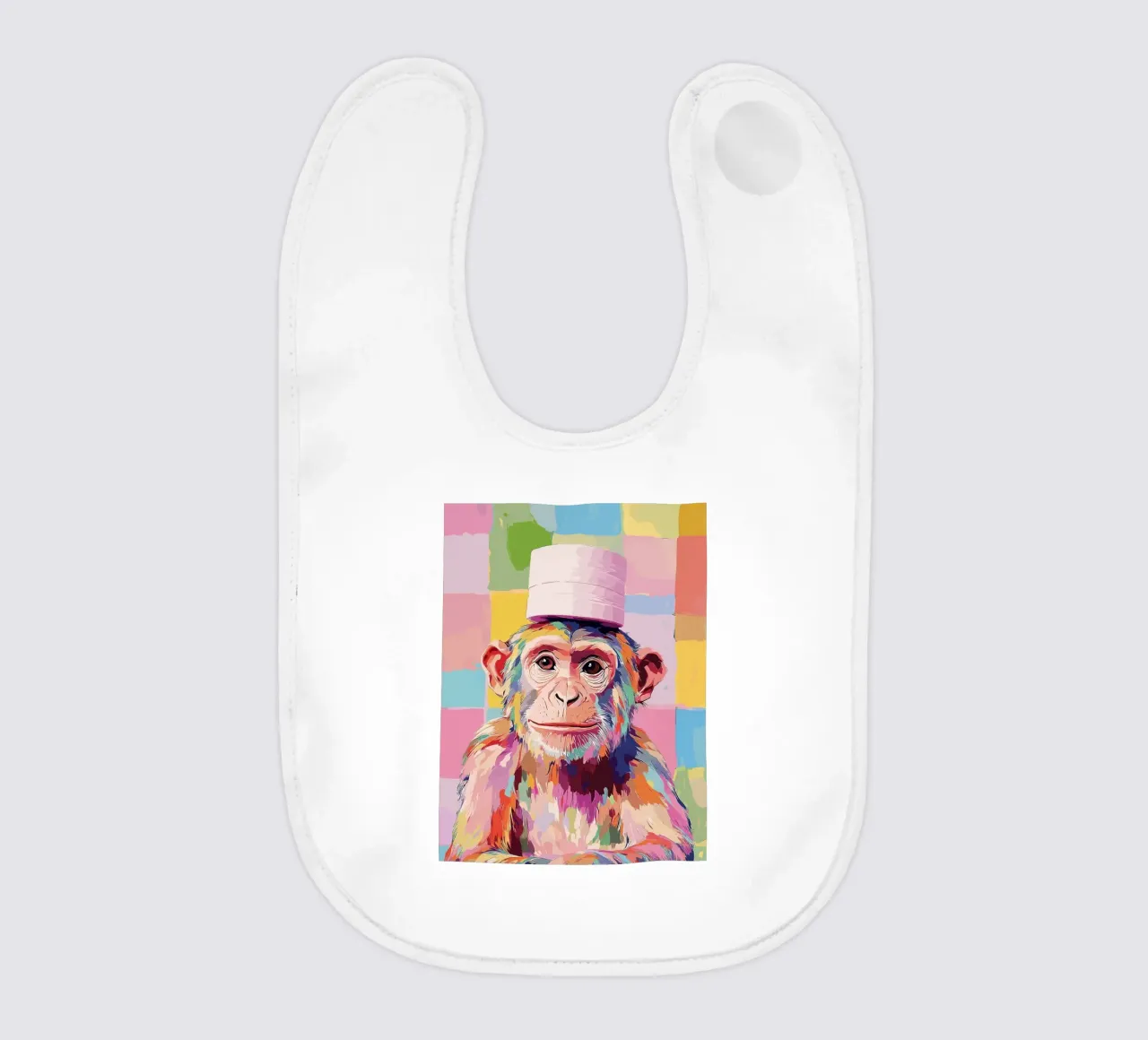 Scimmia colorata con cappello di carta igienica bavaglino da JoyWalkerShop