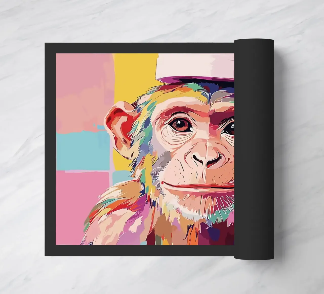 Scimmia colorata con cappello di carta igienica zerbino da JoyWalkerShop