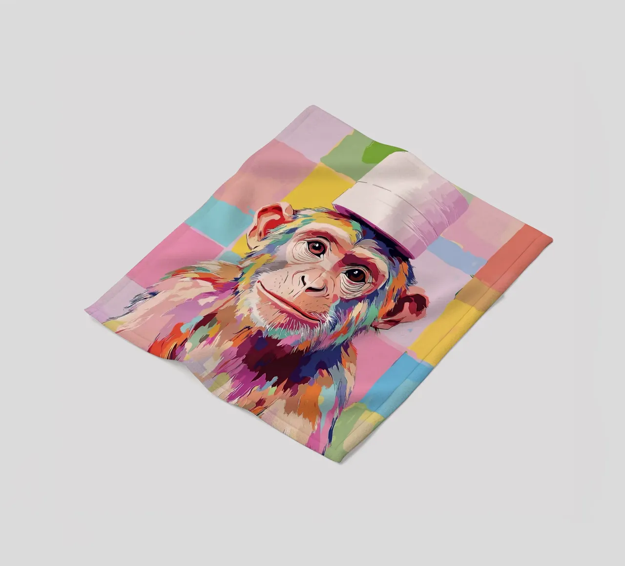 Scimmia colorata con cappello di carta igienica coperta in pile da JoyWalkerShop