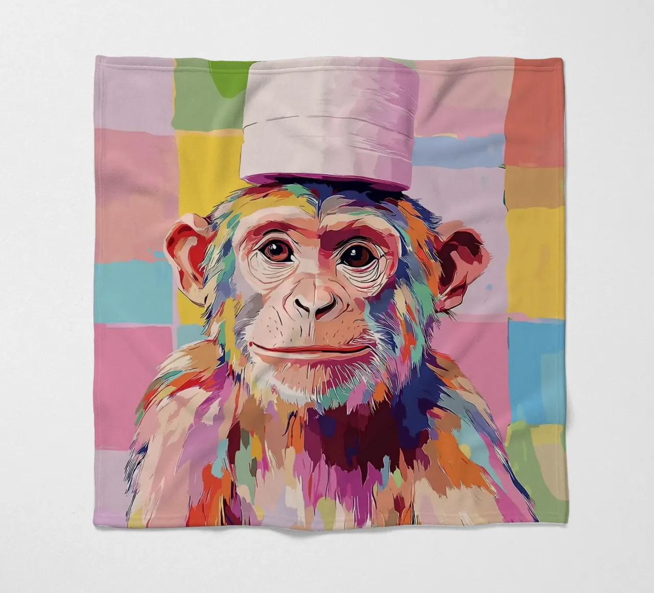 Scimmia colorata con cappello di carta igienica coperta in pile da JoyWalkerShop