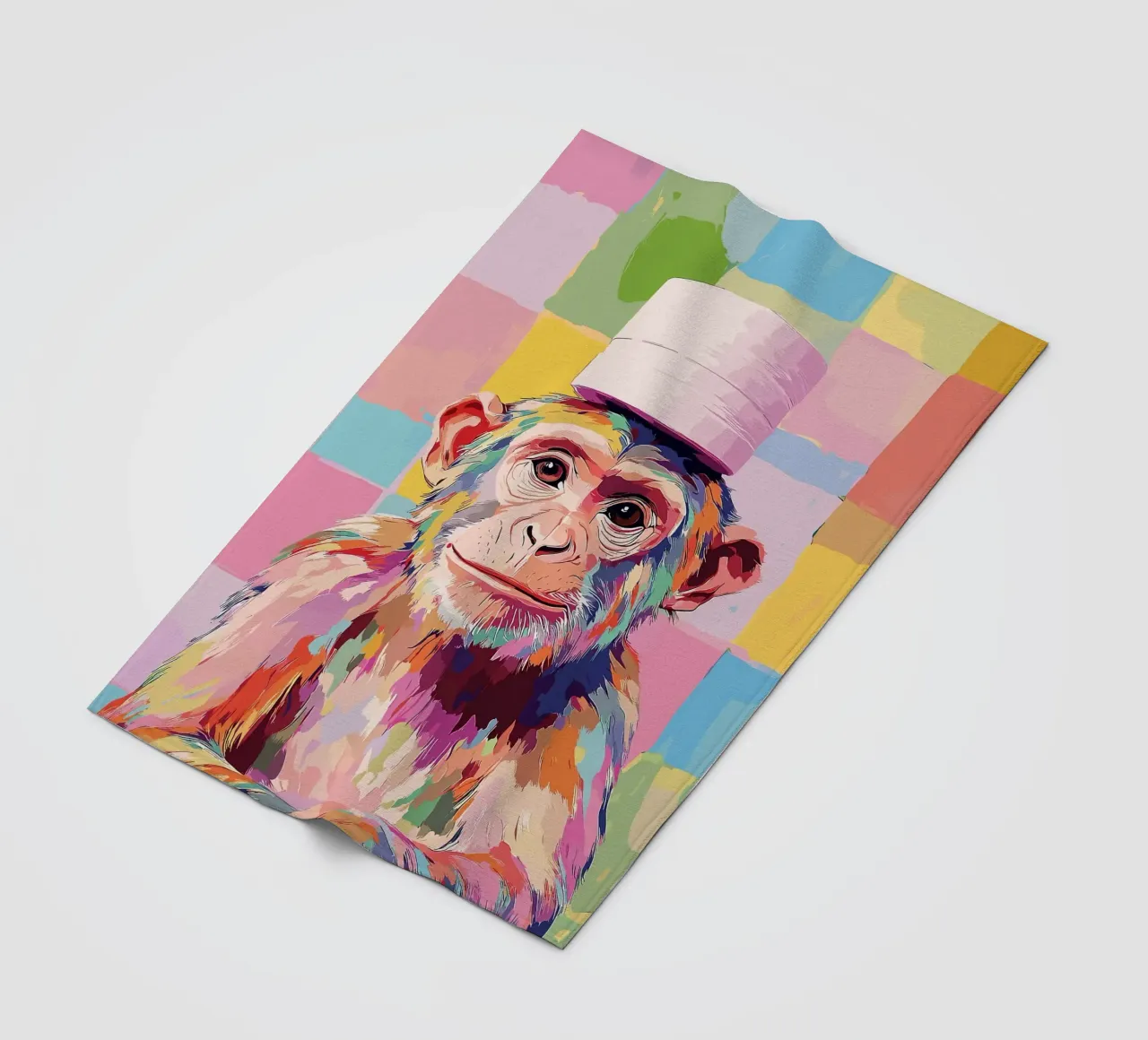 Scimmia colorata con cappello di carta igienica coperta in pile da JoyWalkerShop