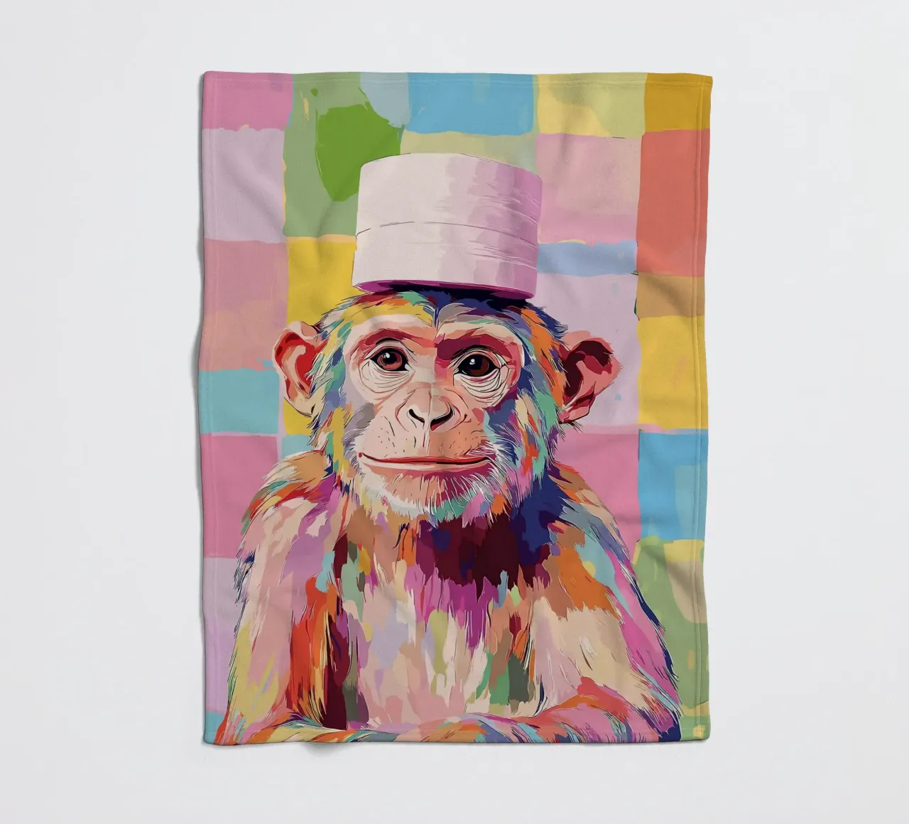 Scimmia colorata con cappello di carta igienica coperta in pile da JoyWalkerShop