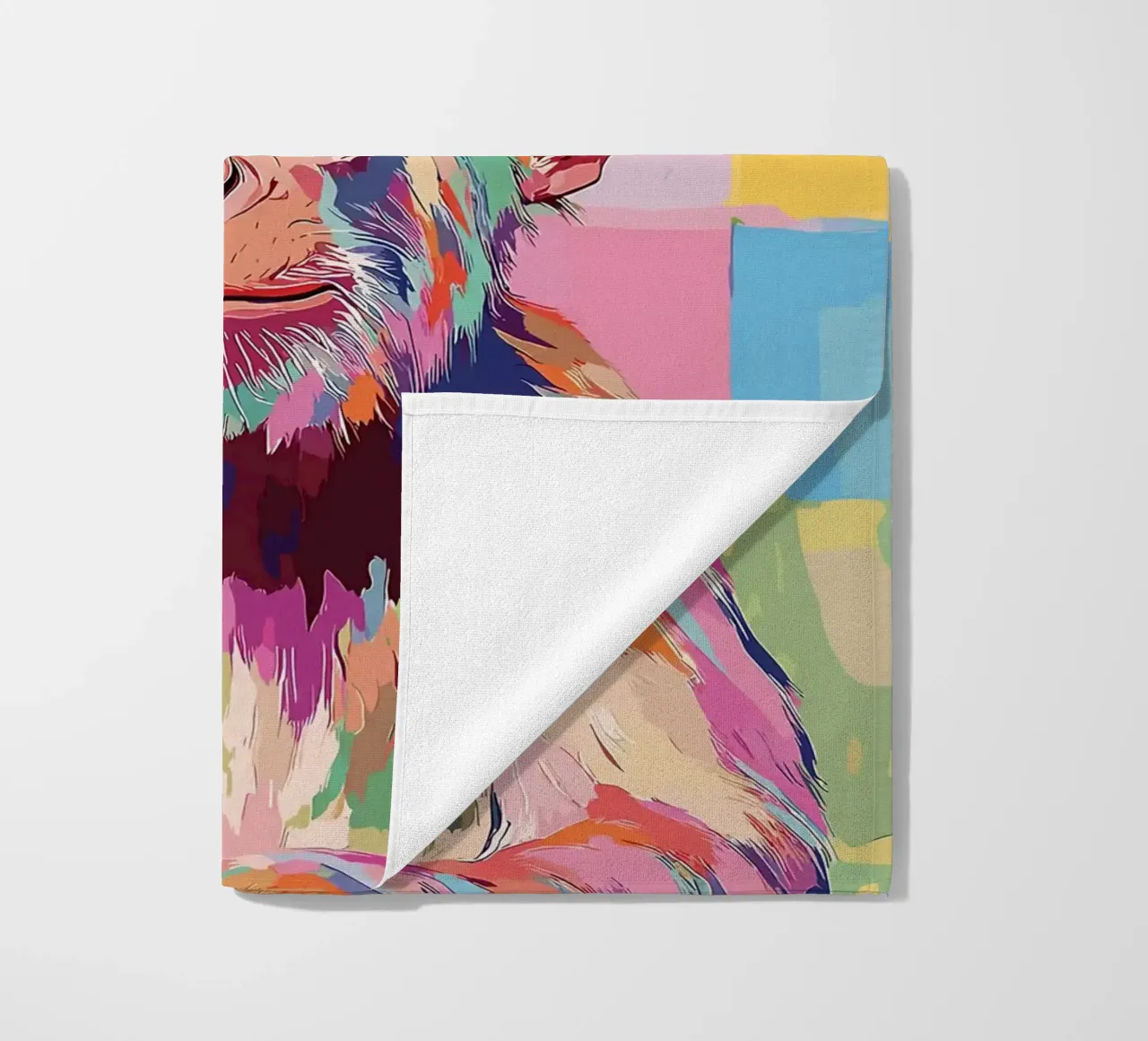 Scimmia colorata con cappello di carta igienica telo mare da JoyWalkerShop