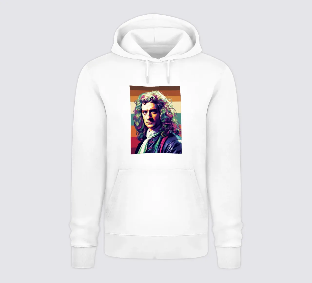 Ritratto pop art di Isaac Newton felpa con cappuccio da Hantamrata