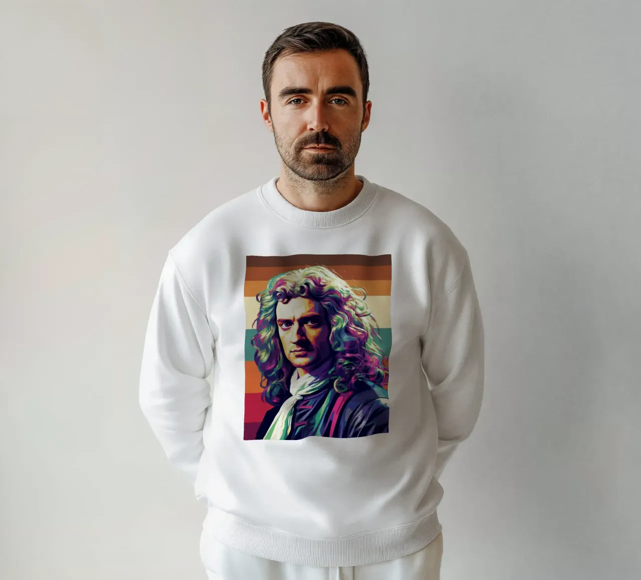 Retrato pop art de Isaac Newton sudadera de Hantamrata