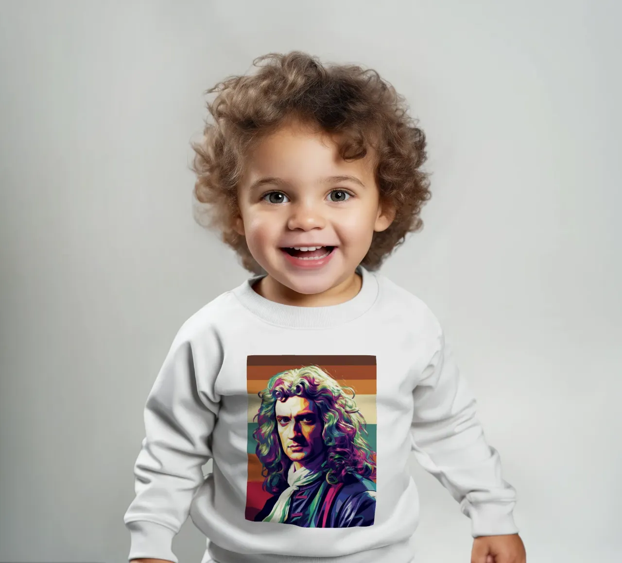 Ritratto pop art di Isaac Newton felpa neonato da Hantamrata