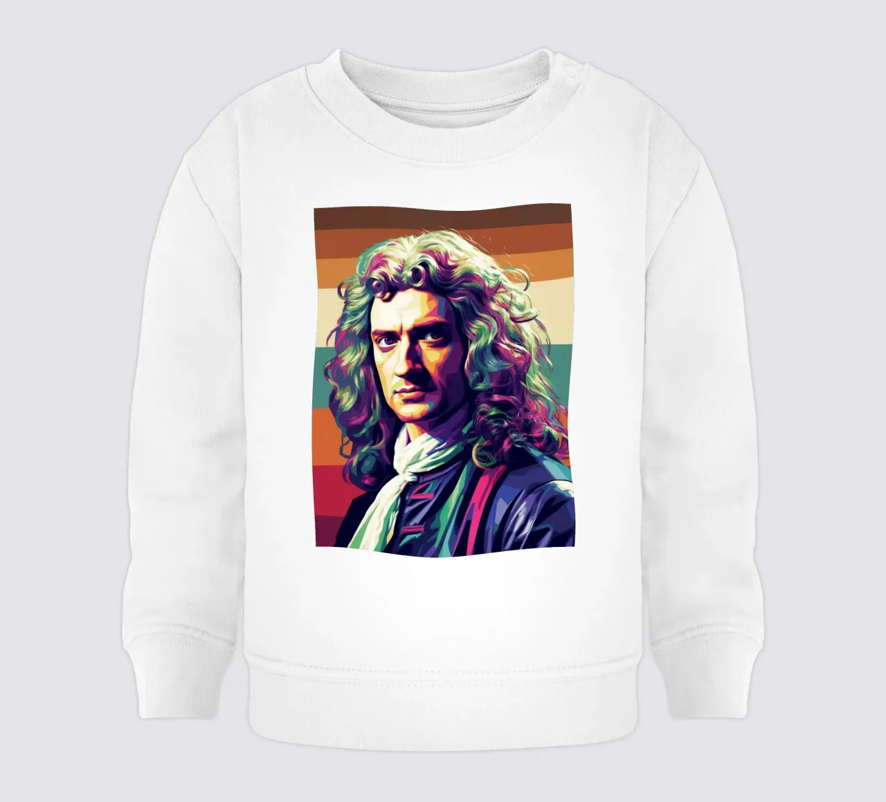 Ritratto pop art di Isaac Newton felpa neonato da Hantamrata
