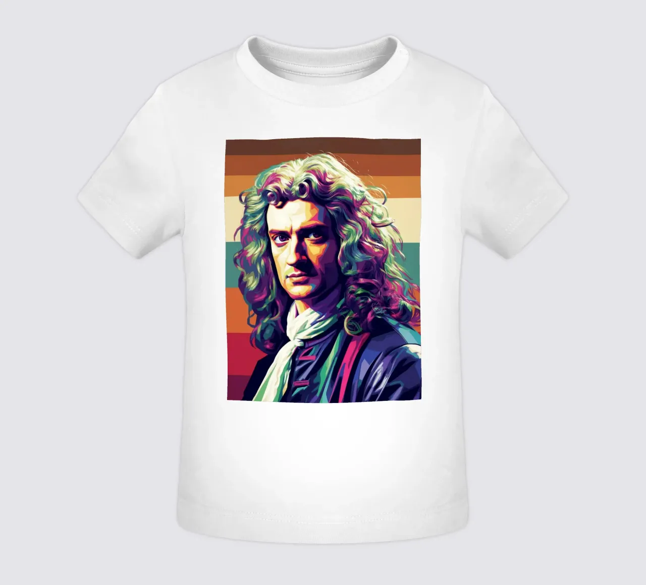 Ritratto pop art di Isaac Newton maglietta neonato da Hantamrata