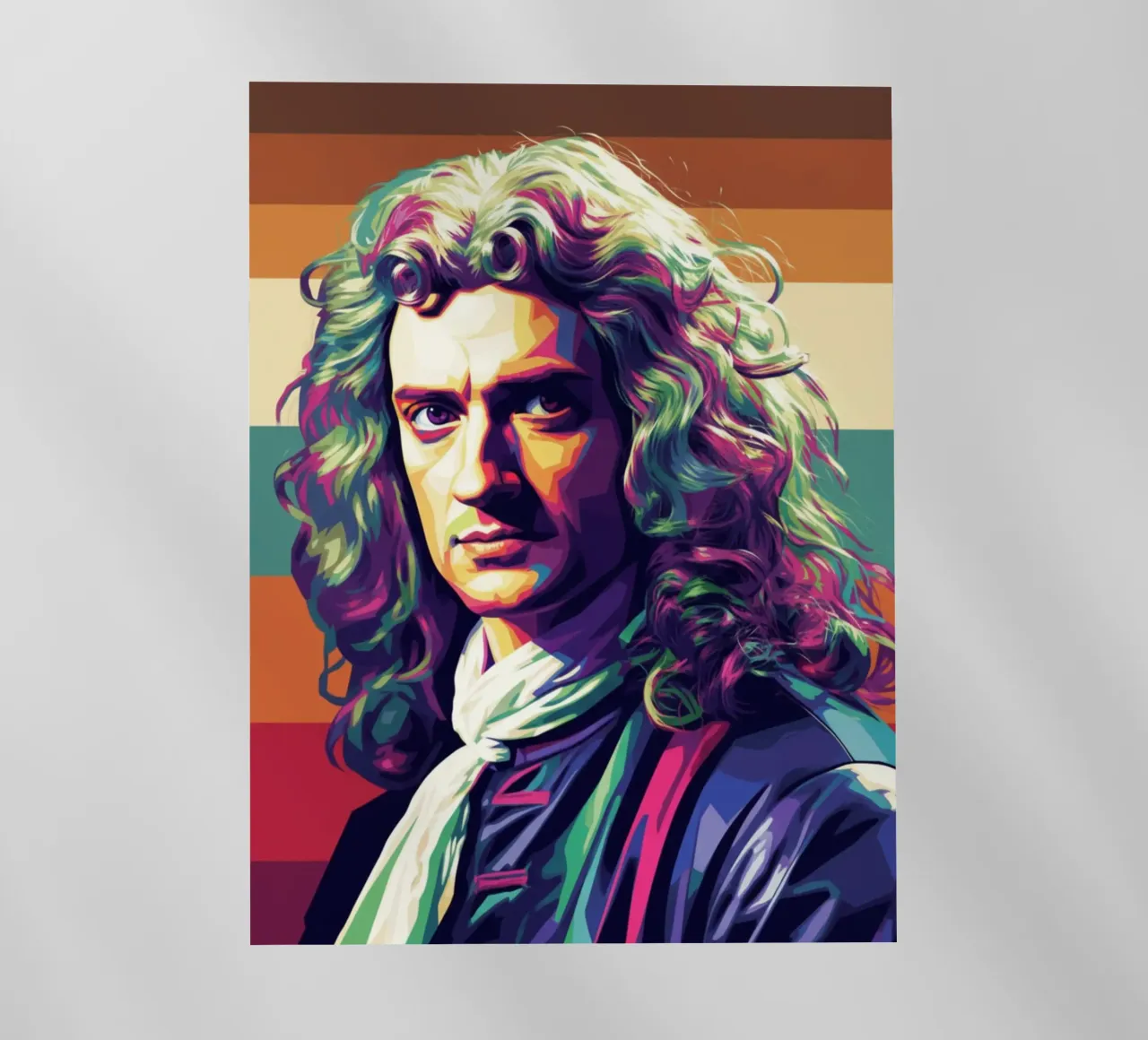 Ritratto pop art di Isaac Newton pellicola backlit da Hantamrata