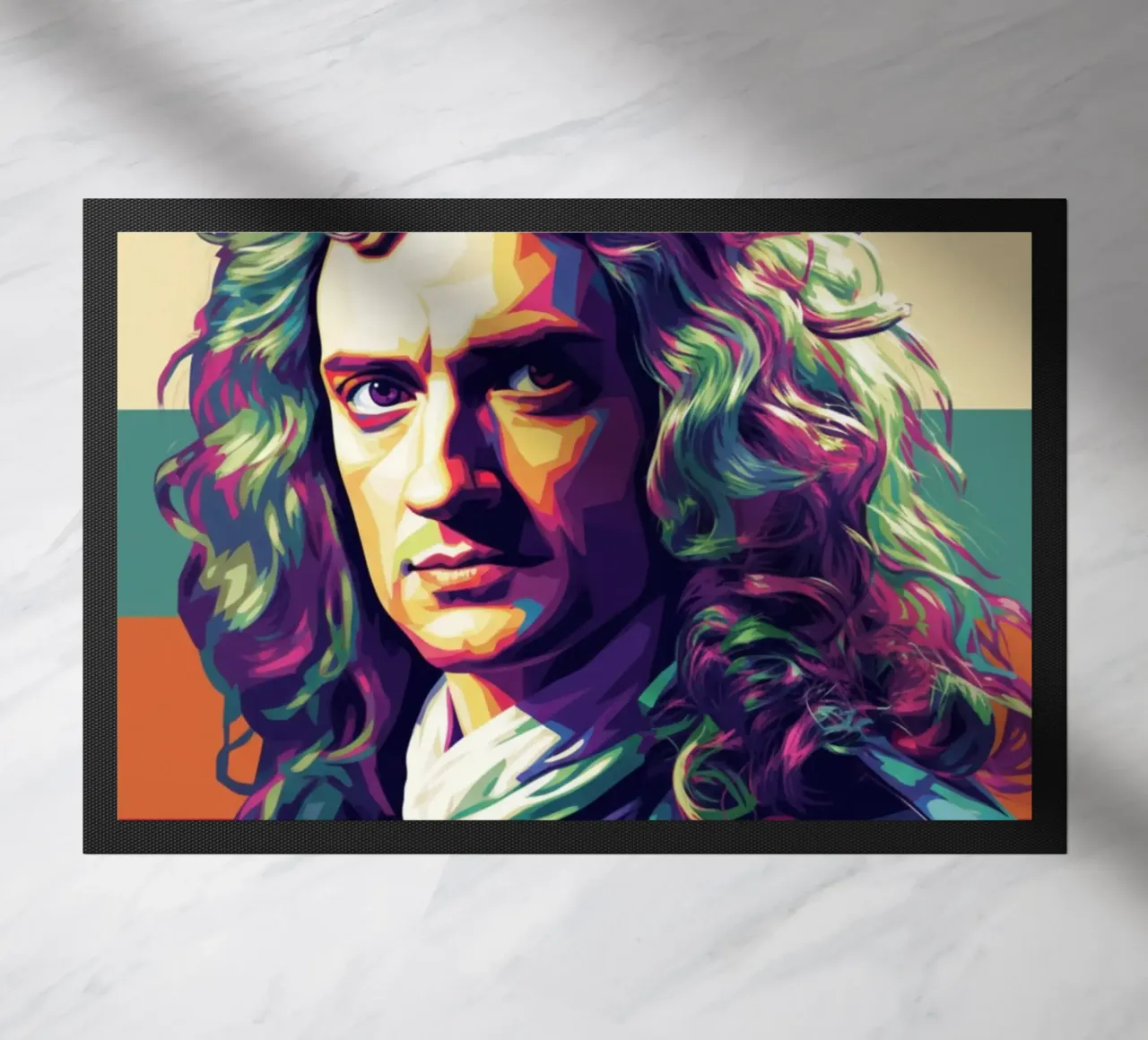 Ritratto pop art di Isaac Newton zerbino da Hantamrata