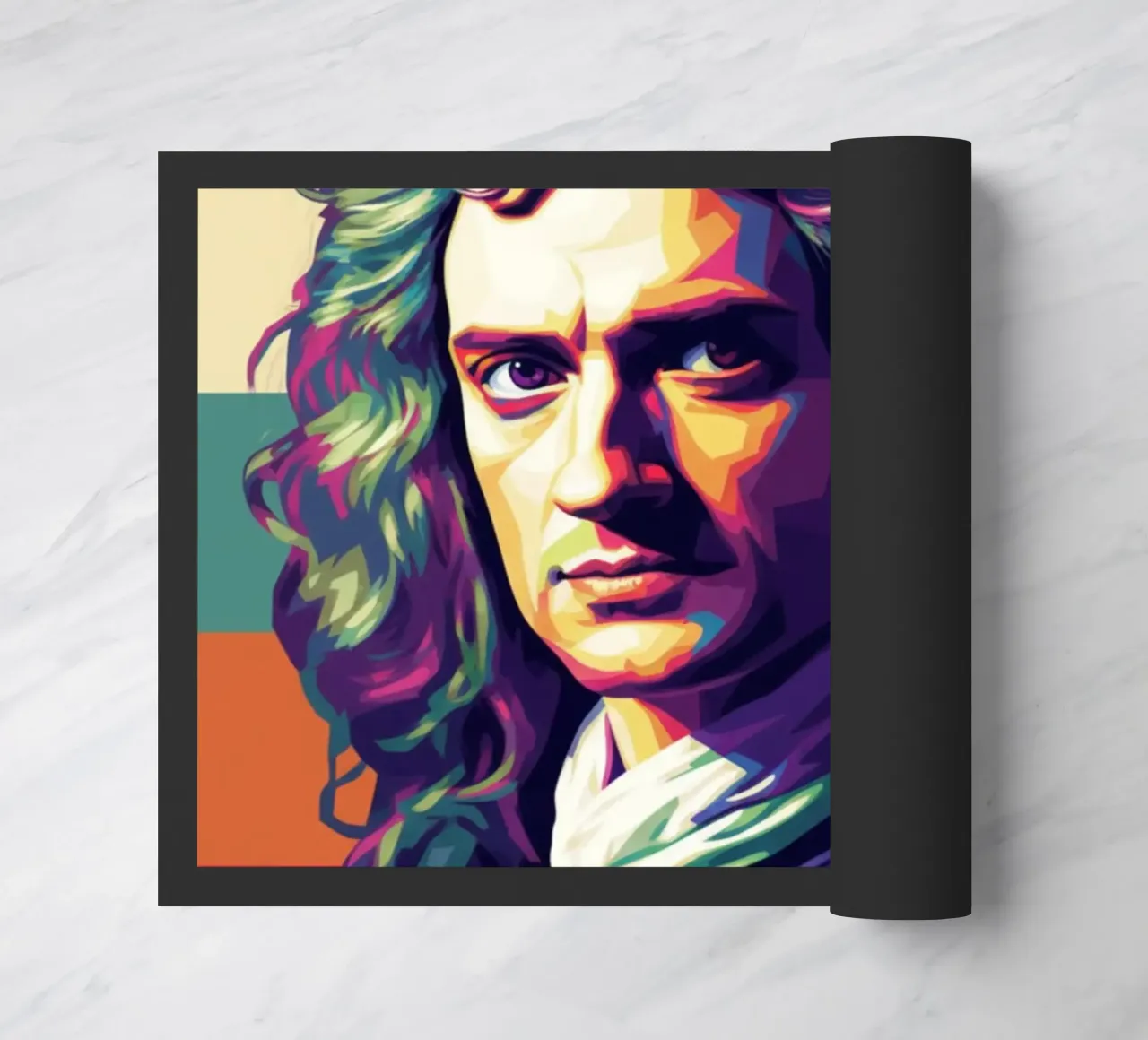 Ritratto pop art di Isaac Newton zerbino da Hantamrata